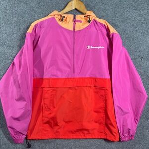 Champion Jacket Womens Small Anorak  Packable Windbreaker Half Zip